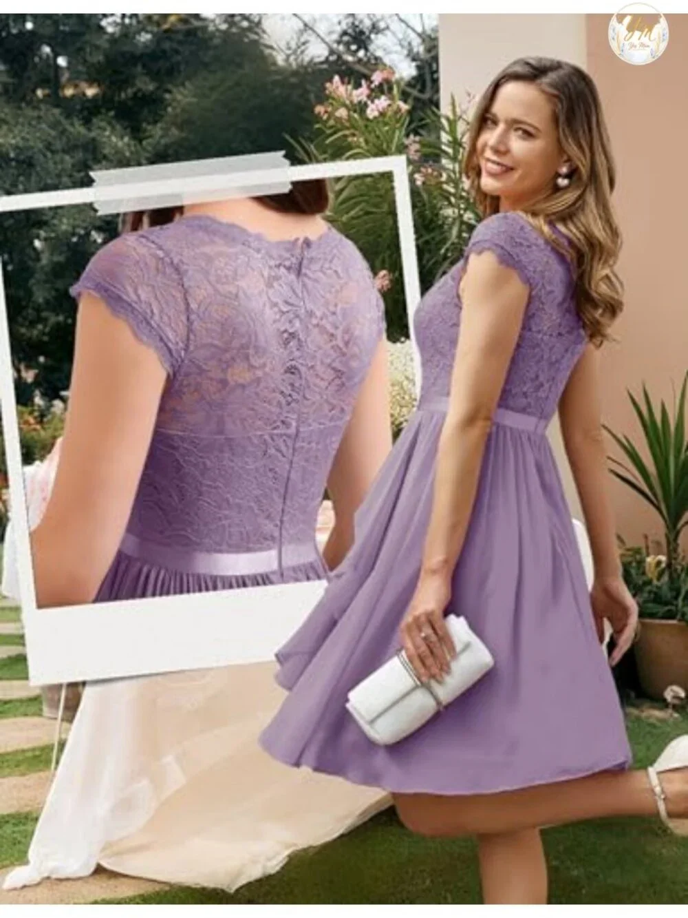 Ruffle Lace Cocktail Dress, Semi Formal Prom Dress, A-line Floral